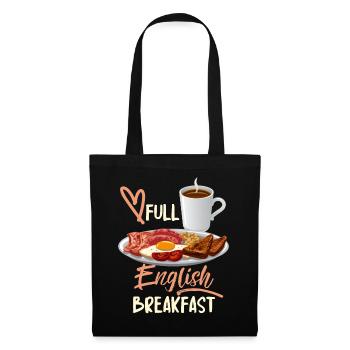 Petit-déjeuner anglais, devis de petit-déjeuner anglais - Sac en tissu - noir - Devant