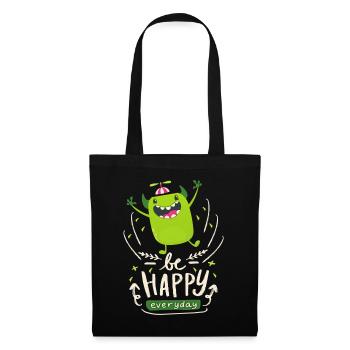 Funny-Monster Motivational Quote Be-Happy Quote - Tote Bag - black - Front