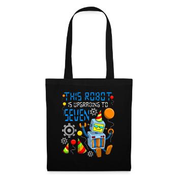 Robot Birthday Outfit Boy 7th Robot Birthday Party - Tote Bag - black - Front