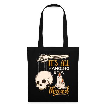 Skull Skull, Marionette, Skeleton Hand, Saying - Tote Bag - black - Front