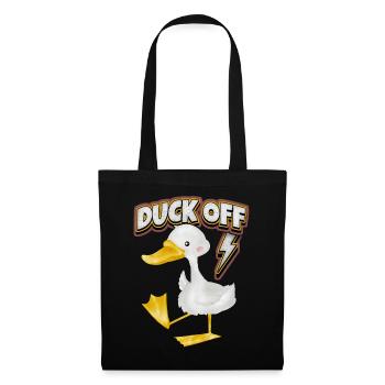 Comic duck, funny saying Duck-Off, Pun - Tote Bag - black - Front