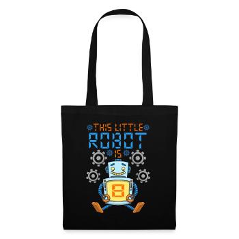 Robot Birthday Outfit Boy 8th Robot Birthday Party - Tote Bag - black - Front