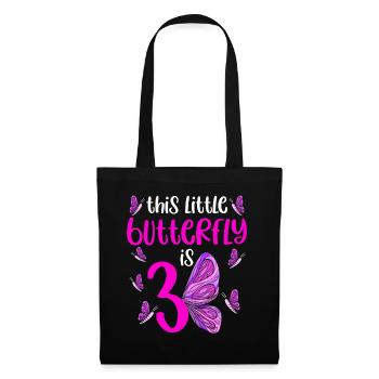 Butterfly Birthday 3rd Butterfly Birthday Party - Tote Bag - black - Front
