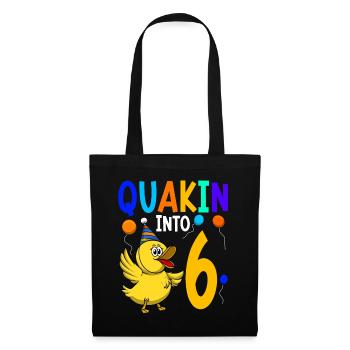 Duck Birthday Party Kids 6th Birthday Duck - Tote Bag - black - Front