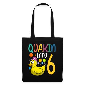 Duck Birthday Party Kids 6th Birthday Duck - Tote Bag - black - Front