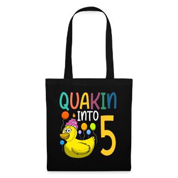 Duck Birthday Party Kids 5th Birthday Duck - Tote Bag - black - Front