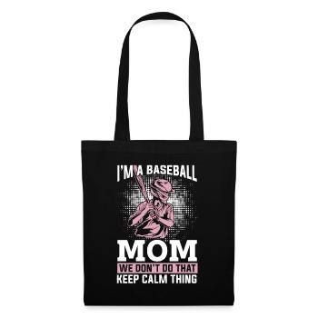 Baseball Mom für Frauen Softball Mama - Stoffbeutel - Schwarz - Vorne
