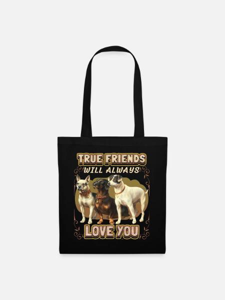 Vintage Jack-Russell Terrier, Rauhaardackel Spruch - Stoffbeutel - Schwarz