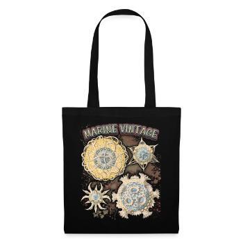Vintage Ocean, étoile de mer botanique, mandala antique - Sac en tissu - noir - Devant