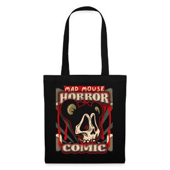 Funny Horror Mouse, Comic, Poster Skull Mad Mouse - Tote Bag - black - Front
