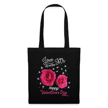Valentine's Day, Love-Love Rose Pattern Rose Design - Tote Bag - black - Front
