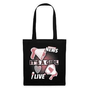 Baby girl announcement with megaphone It's-a-Girl - Tote Bag - black - Front