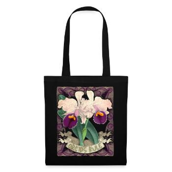 Illustration d’orchidées vintage, drôle de dicton - Sac en tissu - noir - Devant