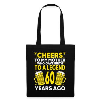 Men Beer Birthday Funny 60 Year Old Beer Lover - Tote Bag - black - Front