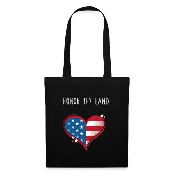 Honor Thy Land 4th of July Patriotic Fourth of - Tote Bag - black - Front