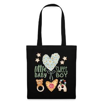 Baby Spruch, cute baby-boy, Kawaii-Baby - Stoffbeutel - Schwarz - Vorne