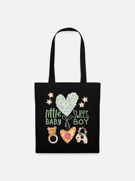 Baby Spruch, cute baby-boy, Kawaii-Baby - Stoffbeutel - Schwarz