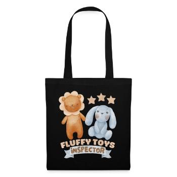 Baby saying, fluffy toy inspector, with teddy bear - Tote Bag - black - Front