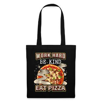 Lustiger Pizza-Spruch mit italienischer Pizza - Stoffbeutel - Schwarz - Vorne