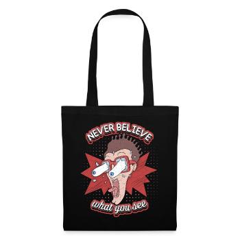 Bande dessinée, Bandes dessinées, Crazy Man, Drôle de dicton - Sac en tissu - noir - Devant