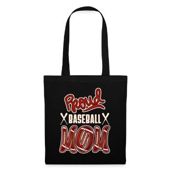 Proud Baseball-Mom, American Baseball Design - Stoffbeutel - Schwarz - Vorne