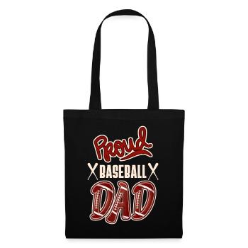 Proud Baseball-Dad, American Baseball Design - Stoffbeutel - Schwarz - Vorne