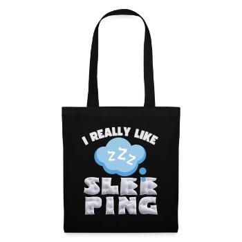 Sleep, sleep, funny saying with pillows - Tote Bag - black - Front