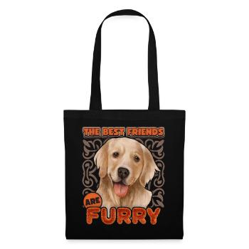 Goldener Retriever, Golden-Retriever Hund Spruch - Stoffbeutel - Schwarz - Vorne
