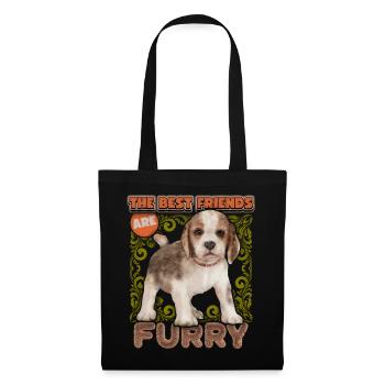 Beagle puppy, beagle dog, dog, vintage watercolor - Tote Bag - black - Front