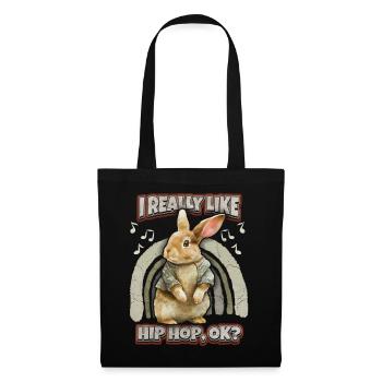 Lapin Kawaii Illustration Lapin Hip-Hop - Sac en tissu - noir - Devant