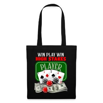 Poker, Jeu de poker, Jetons de poker, Dire - Sac en tissu - noir - Devant