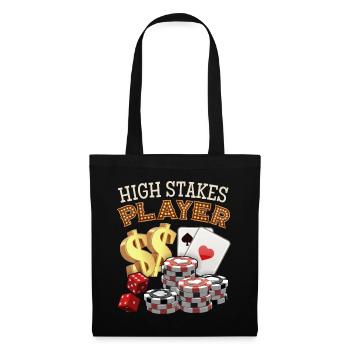 Jeu de poker, jetons de poker, sort - Sac en tissu - noir - Devant