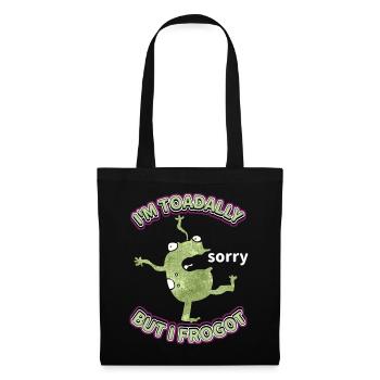 Comic frog is forgetful, funny saying, Pun - Tote Bag - black - Front