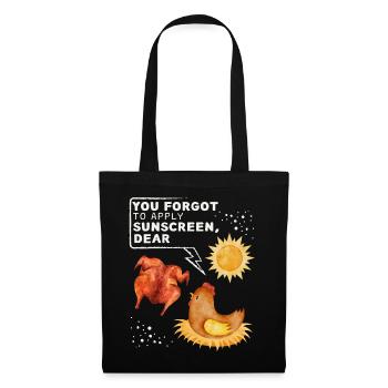 Drôle de poulet disant, blague de poulet bain de soleil - Sac en tissu - noir - Devant