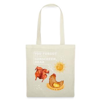 Drôle de poulet disant, blague de poulet bain de soleil - Sac en tissu - nature - Devant