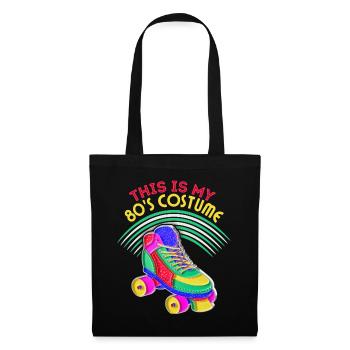 80er Jahre Rollschuhe, Rollschuhlaufen, Spruch - Stoffbeutel - Schwarz - Vorne