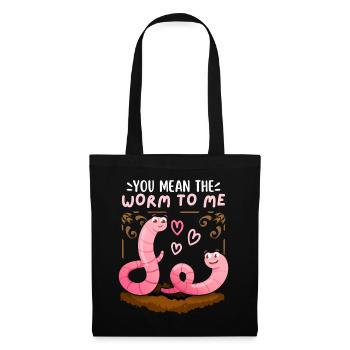 Worms in love Valentine's Day funny saying, Pun - Tote Bag - black - Front