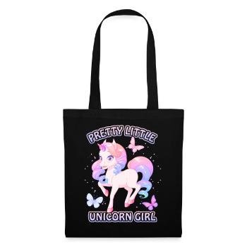 Licorne Fille, Licorne Kawaii, Jolie Fille - Sac en tissu - noir - Devant