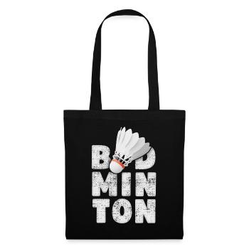 badminton, badminton, jeu de badminton, dire - Sac en tissu - noir - Devant