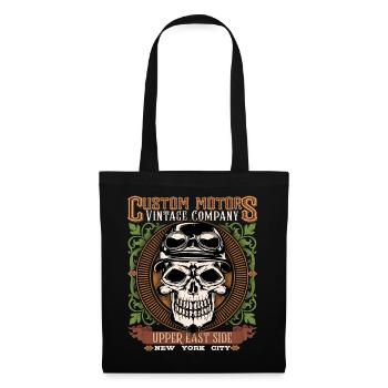 Crâne de motocycliste, crâne, motard Dicton - Sac en tissu - noir - Devant
