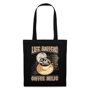 Coffee coffee drinker funny saying with skull - Tote Bag - black - Front