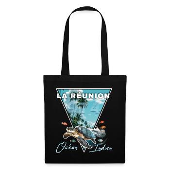 L'île de la Réunion 974 Océan Indien Cadeau - Sac en tissu - noir - Devant