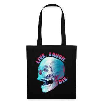 Drôle de crâne, dicton morbide, design de motard - Sac en tissu - noir - Devant