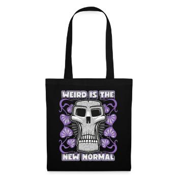 Totenkopf, Weird Skull, lustiger Spruch, Zitat - Stoffbeutel - Schwarz - Vorne