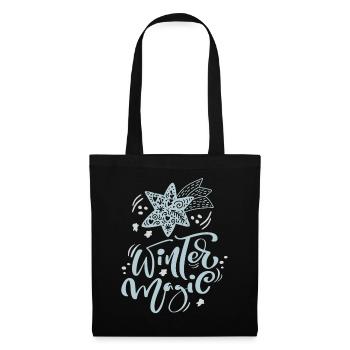 Winter Design, Winter Magic Winter Motiv mit Stern - Stoffbeutel - Schwarz - Vorne