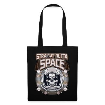 Totenkopf, Skull, Astronaut-Kosmonaut Spruch - Stoffbeutel - Schwarz - Vorne