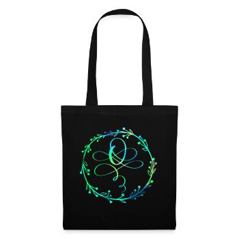 Monogramme, Lettre O, Ornement de calligraphie - Sac en tissu - noir - Devant