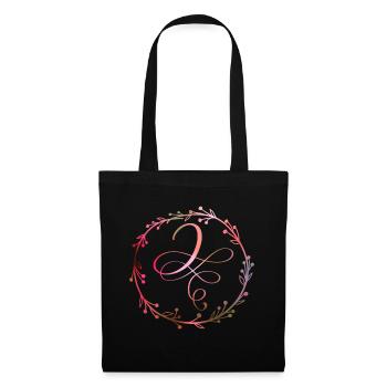 Monogram, Letter J, Calligraphy Ornament - Tote Bag - black - Front