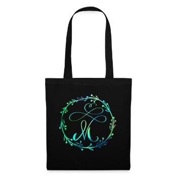 Monogram, Letter M, Calligraphy Ornament - Tote Bag - black - Front