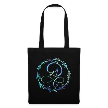 Monogramme, Lettre D, Ornement de calligraphie - Sac en tissu - noir - Devant